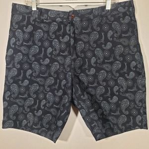 Williams & Kent Blue Denim Paisley Shorts 36